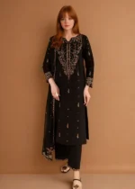 Parsa Embroidered - 3 Pieces - Black -