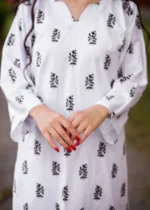 Saleha Printed 2pcs Set for Women - White - Image 3
