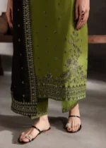 Ezzah 3pcs Lawn Embroidered Dress for Women - Green - Image 4