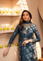Hazel Embroidered 3-Piece Kurta Set for Women - Teal - Image 8