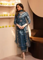 Hazel Embroidered 3-Piece Kurta Set for Women - Teal - Image 7