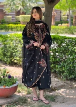 Parsa Embroidered Black 3-Piece Kurta Set for Women - Image 7