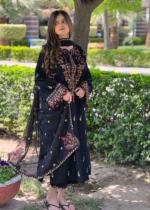 Parsa Embroidered - 3 Pieces - Black -