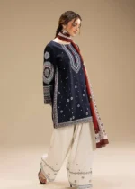 Roha Embroidered 3-Piece Kurta Set for Women - Navy Blue