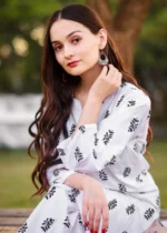 Saleha Printed 2pcs Set for Women - White - Image 4