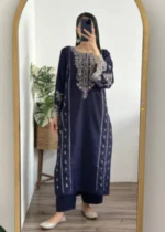 Warda Embroidered 2-Piece Kurta Set for Women - Navy Blue