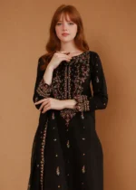Parsa Embroidered Black 3-Piece Kurta Set for Women - Image 11