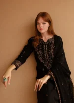 Parsa Embroidered Black 3-Piece Kurta Set for Women - Image 10