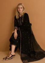 Parsa Embroidered Black 3-Piece Kurta Set for Women - Image 9